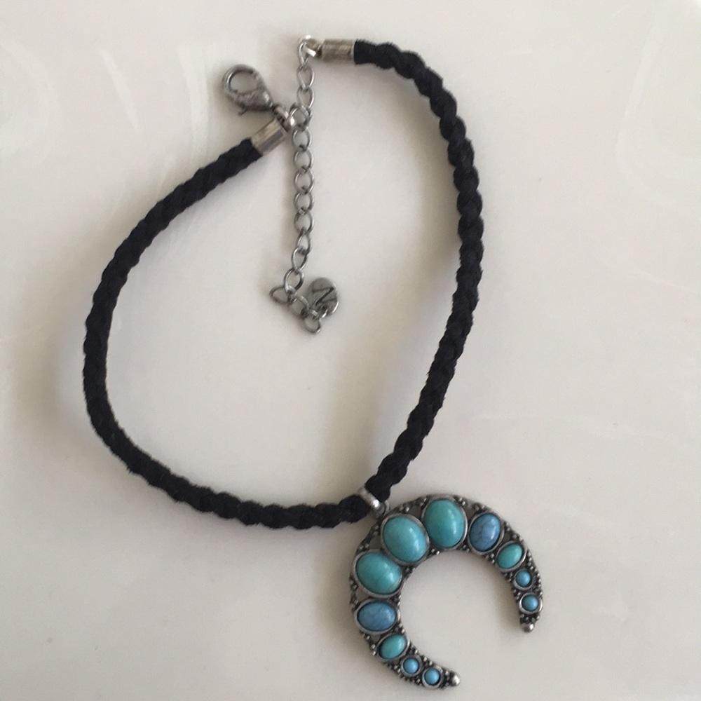 Teal moon choker